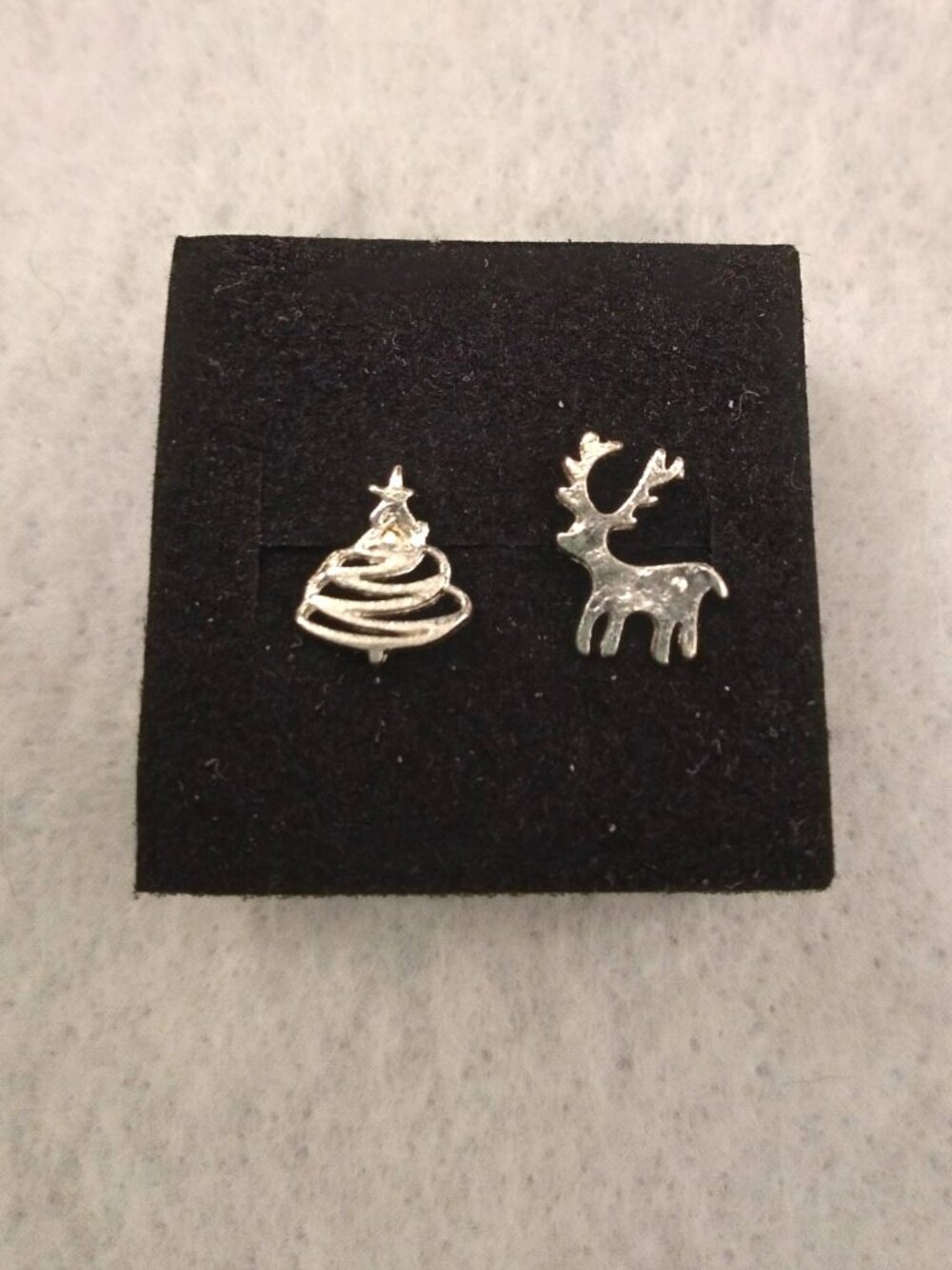Brand New Christmas Tree & Reindeer Pierced Earrings